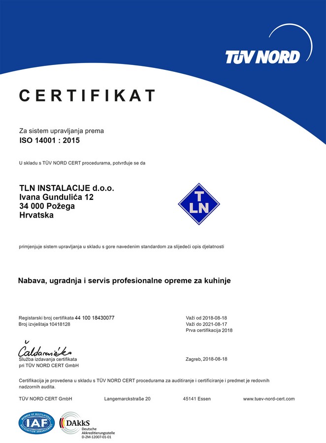 TUV Nord ISO 14001